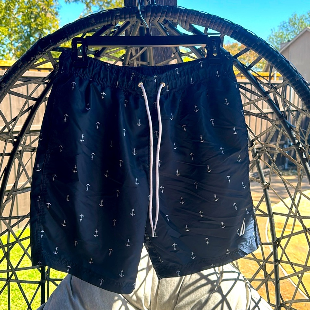 Nautical Men’s Short - navy blue with white anchor design